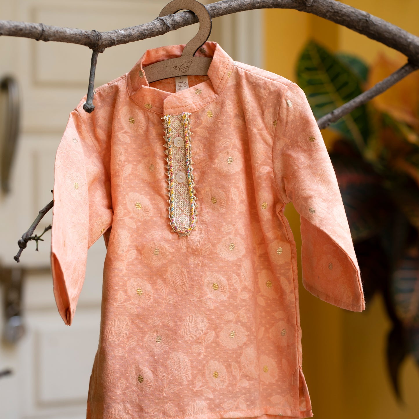 Noor Infant Boys Peach Kurta Set - Firky