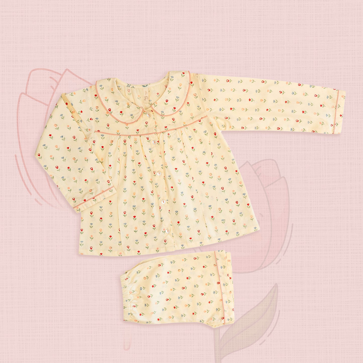 Rose Buds Peter Pan Short Night Suit