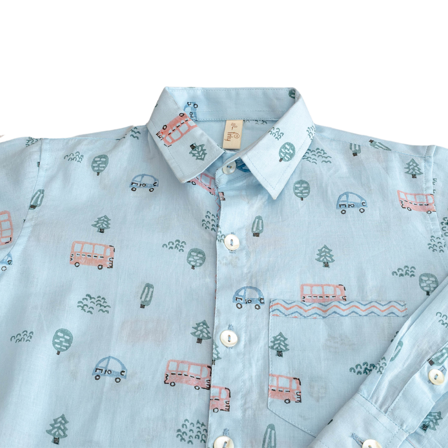 Wheels & Bus Collar Shirt