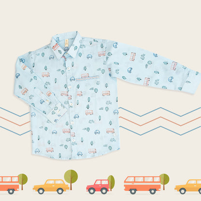 Wheels & Bus Collar Shirt