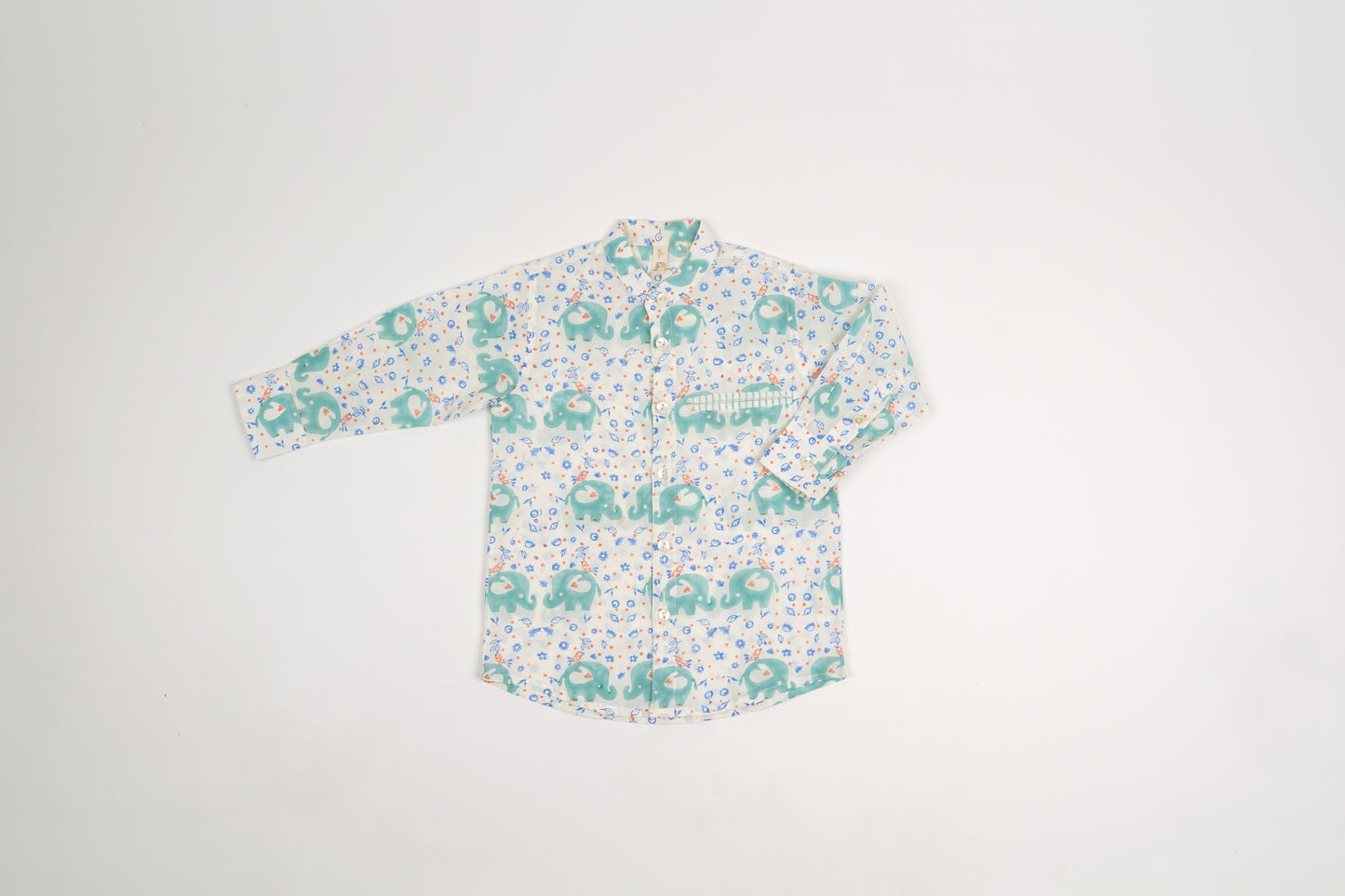 Hathiraja Print Boys Chinese Collar Shirt - Firky