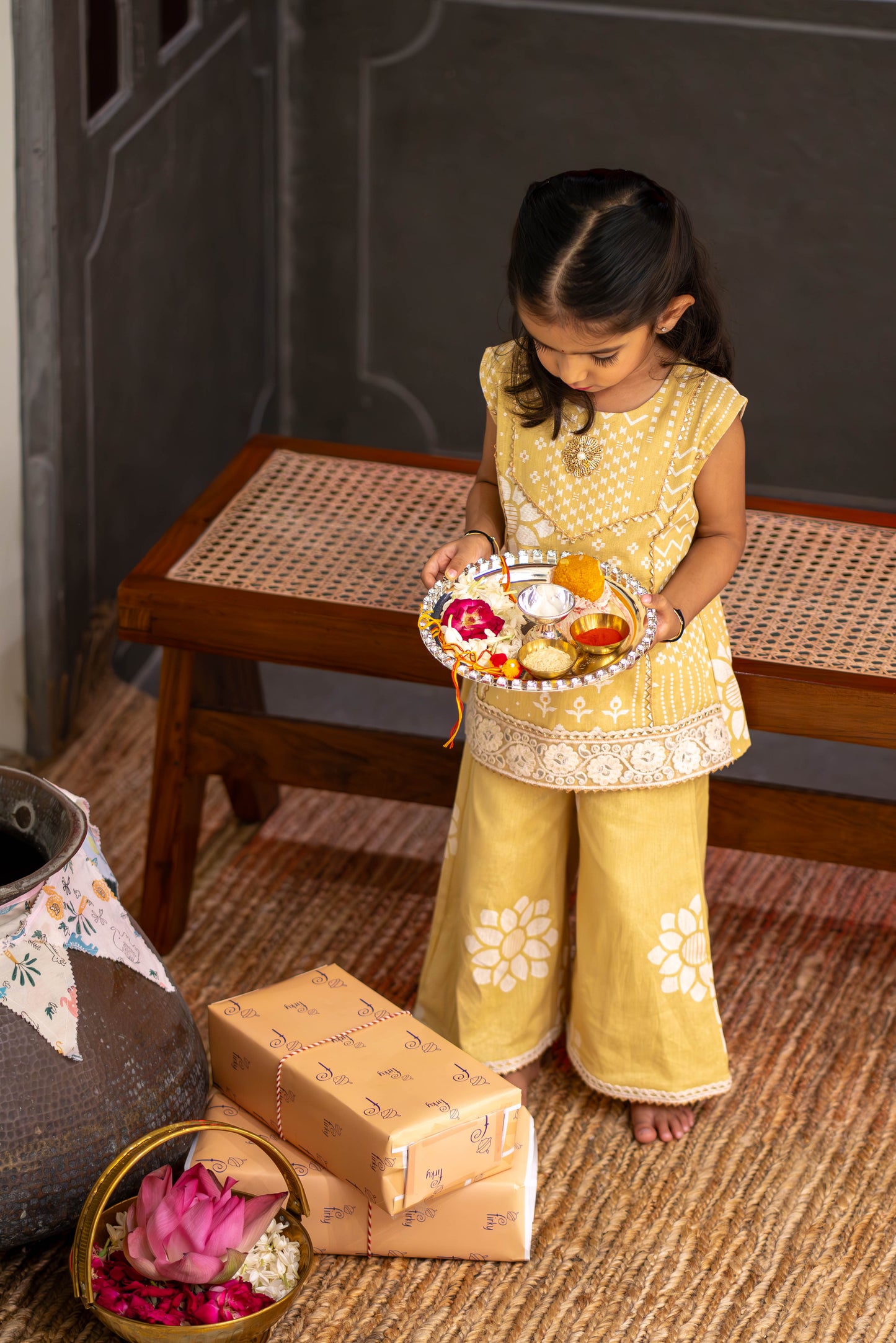 Gulbahar Girls Kurta Palazzo Set