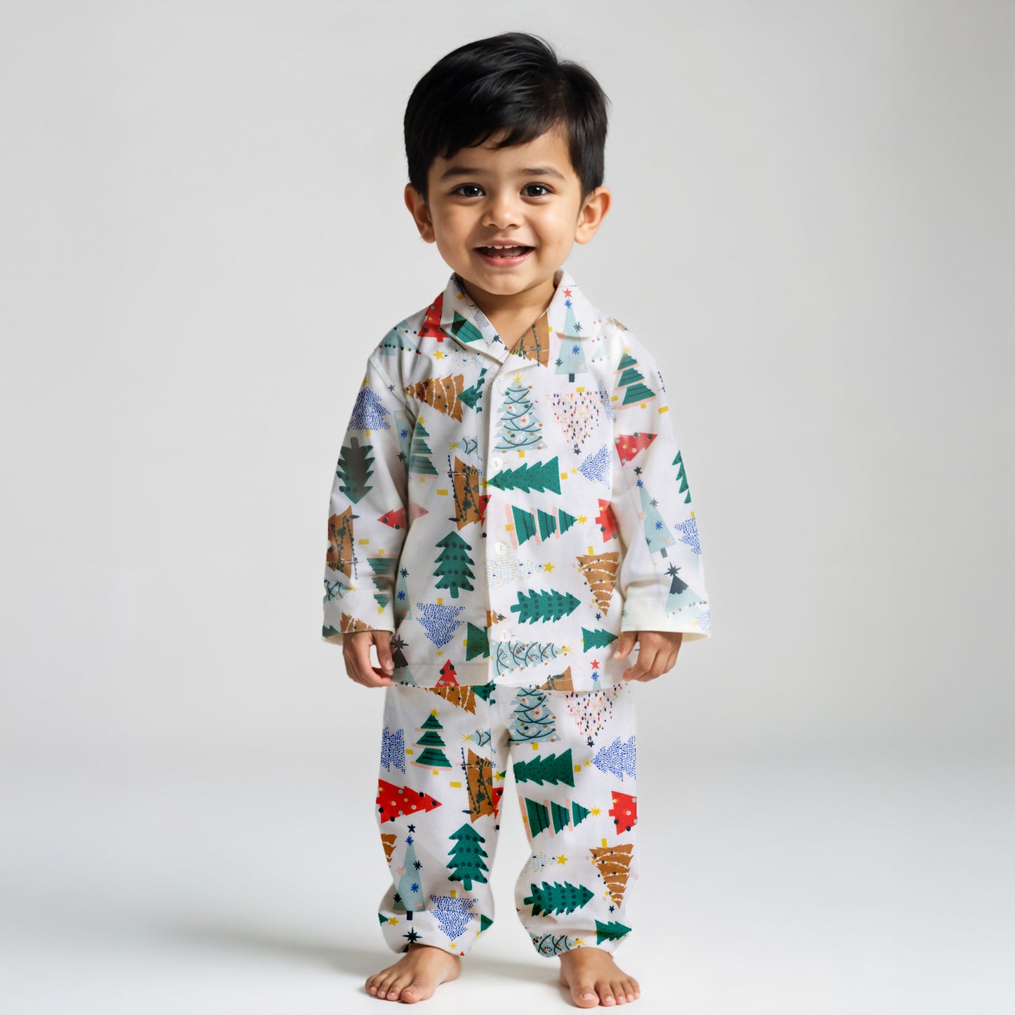 Kids XMAS Tree Warm Night Suit