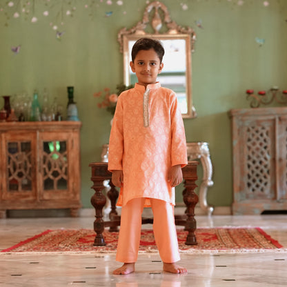 Noor Boys Peach Kurta Set - Firky