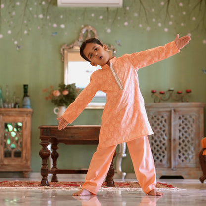 Noor Boys Peach Kurta Set - Firky